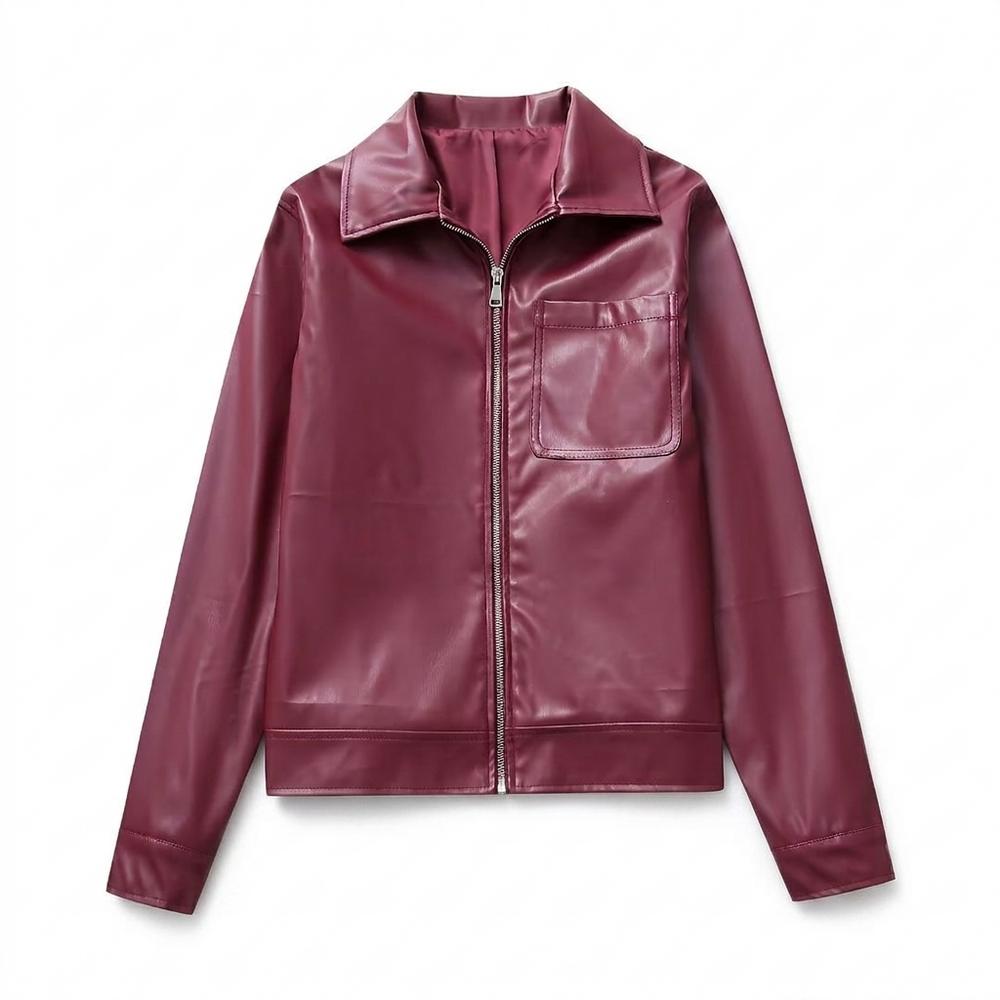 Mens Outlet House - Momen | Faux Leather Zip-Up Jacket Unisex