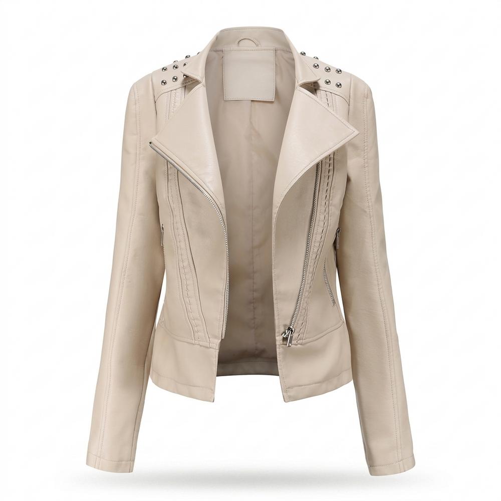 Mens Outlet House - Arsel | Studded Asymmetrical Leather Jacket Women