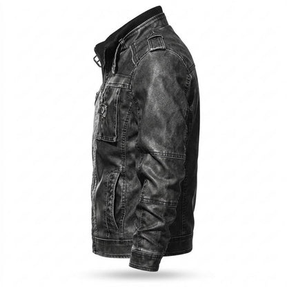 Mens Outlet House - Kator | Washed Lined Leather Jacket Men