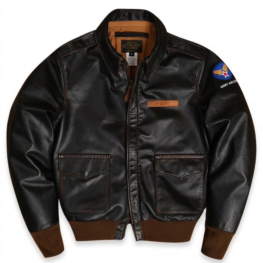Mens Outlet House - Elram | Lined Patched Leather Jacket Men