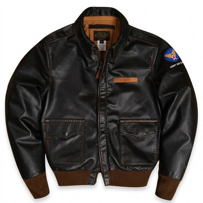 Mens Outlet House - Elram | Lined Patched Leather Jacket Men