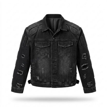 Mens Outlet House - Arlan | Distressed Padded Denim Jacket Unisex