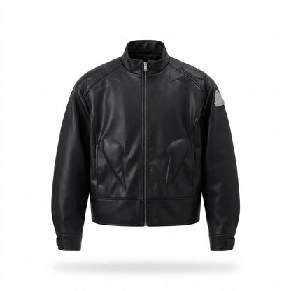 Mens Outlet House - Vital | Faux Leather Zip-Up Leather Jacket Men