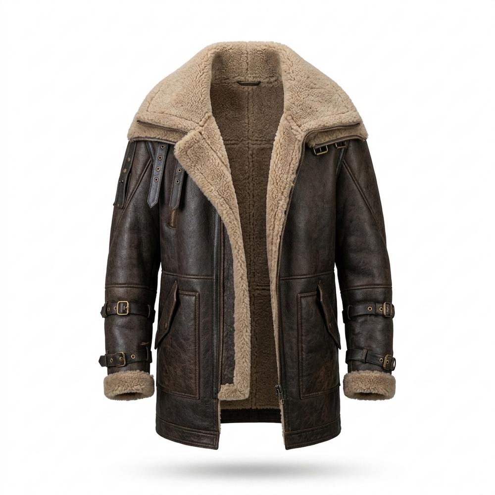 Mens Outlet House - Nodan | Shearling-Lined Wide-Collar Coat Men