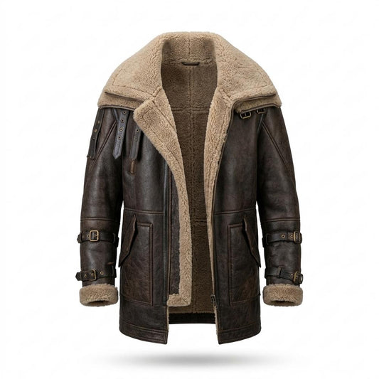 Mens Outlet House - Nodan | Shearling-Lined Wide-Collar Coat Men