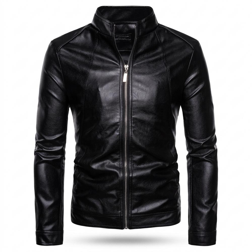 Mens Outlet House - Darel | Zip-Up Fitted Leather Jacket Men