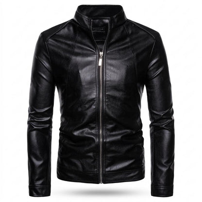 Mens Outlet House - Darel | Zip-Up Fitted Leather Jacket Men