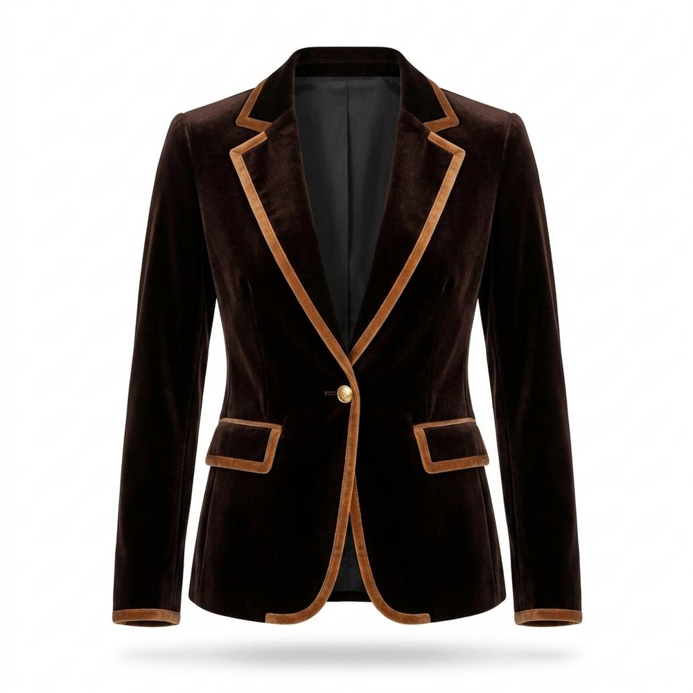 Mens Outlet House - Lynor | Velvet Piped Blazer Women