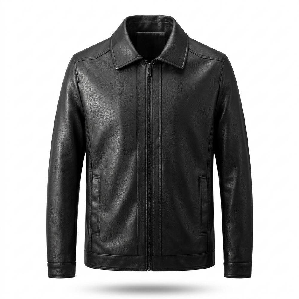 Mens Outlet House - Milar | Grained Zip-Up Leather Jacket Men
