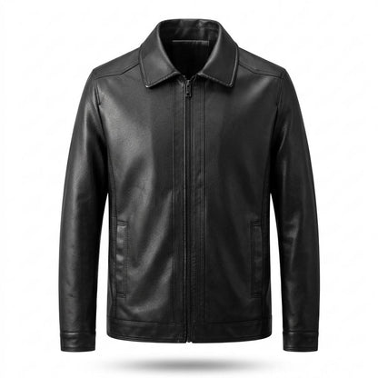 Mens Outlet House - Milar | Grained Zip-Up Leather Jacket Men