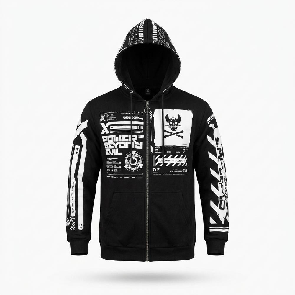 Mens Outlet House - Ledar | Zip-Up Graphic-Print Hoodie Unisex