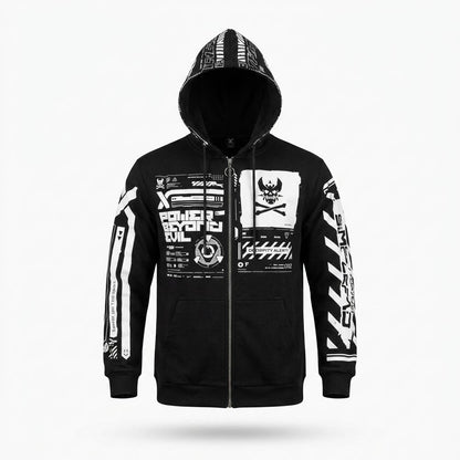 Mens Outlet House - Ledar | Zip-Up Graphic-Print Hoodie Unisex
