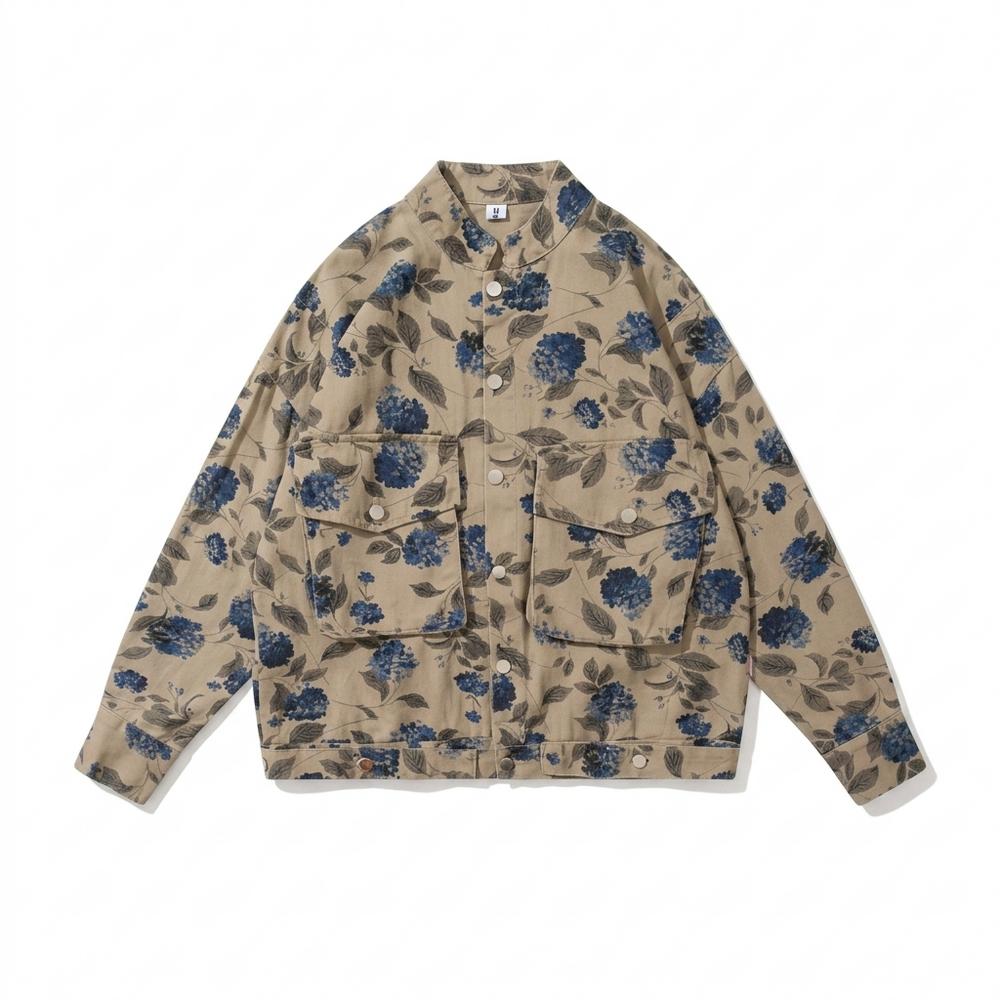 Mens Outlet House - Sevar | Floral-Print Button-Up Jacket Unisex