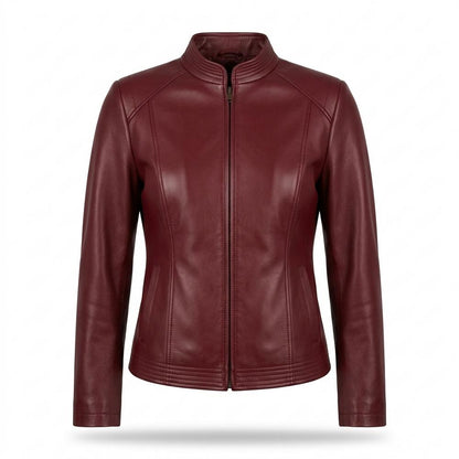 Mens Outlet House - Cizol | Fitted Stand-Collar Leather Jacket Women