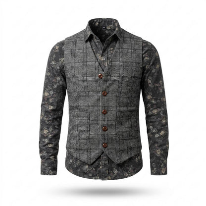 Mens Outlet House - Raran | Plaid Fitted Vest Men
