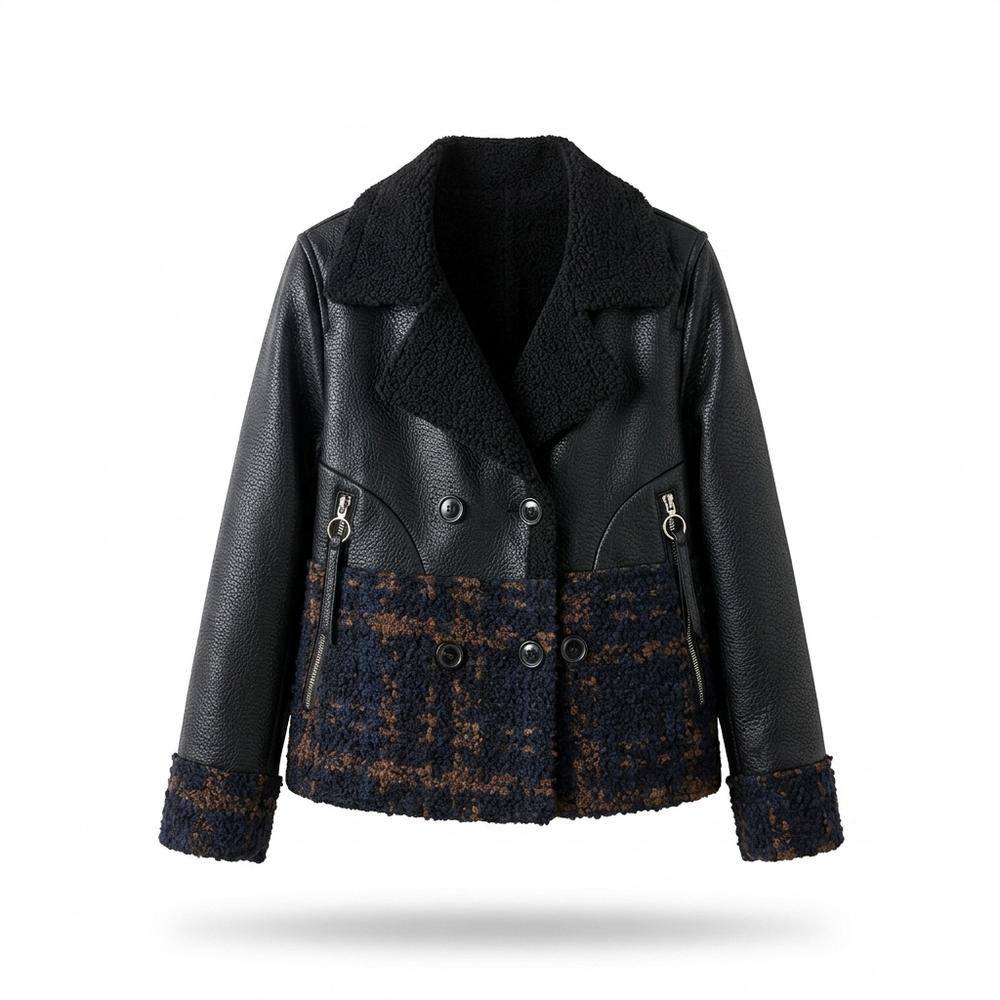 Mens Outlet House - Miral | Mixed-Material Double-Breasted Jacket Women