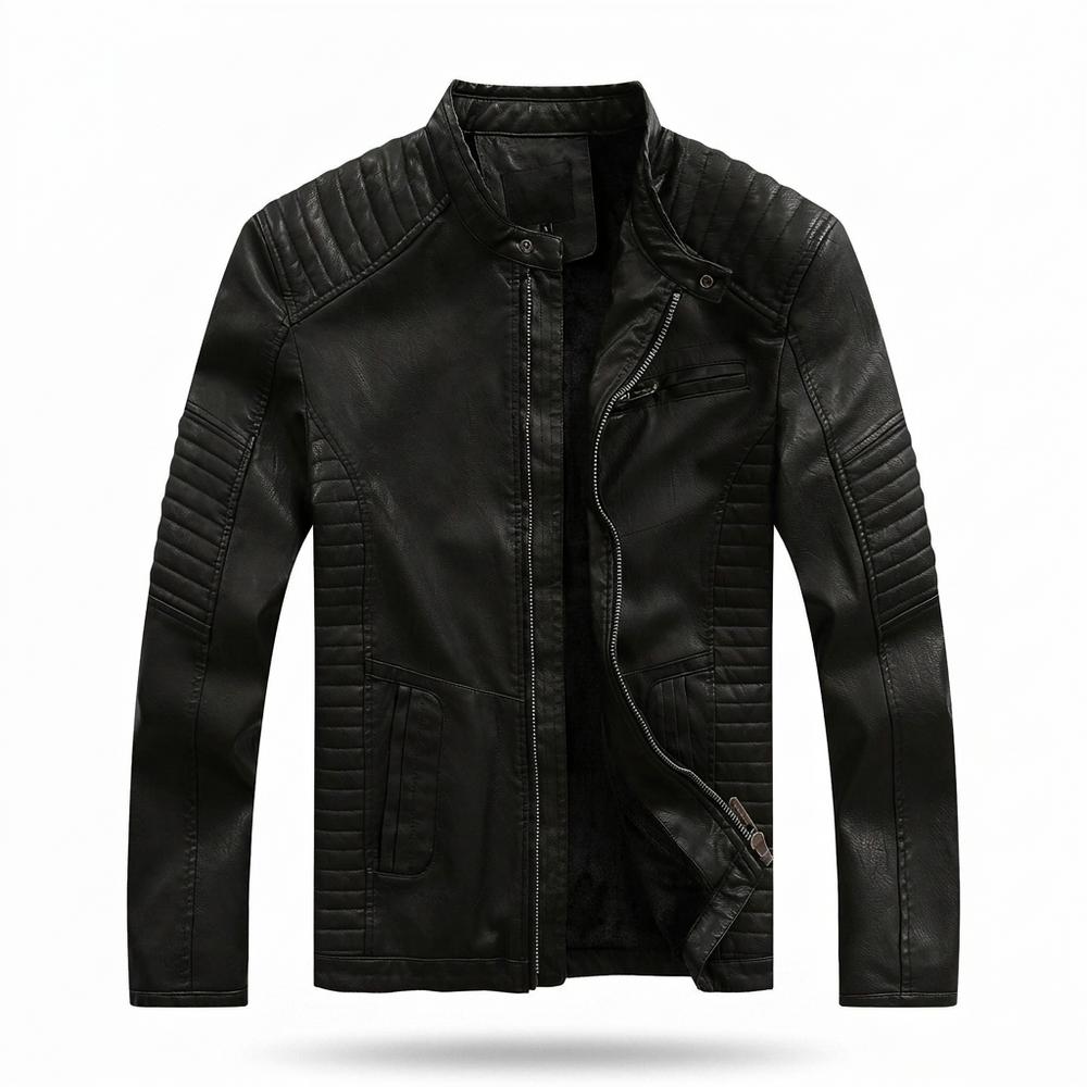 Mens Outlet House - Vitir | Quilted Zip-Up Leather Jacket Men