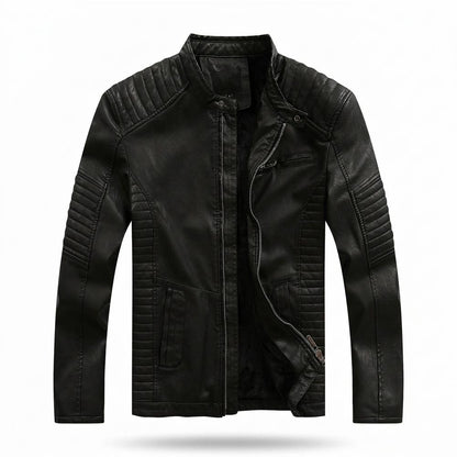 Mens Outlet House - Vitir | Quilted Zip-Up Leather Jacket Men