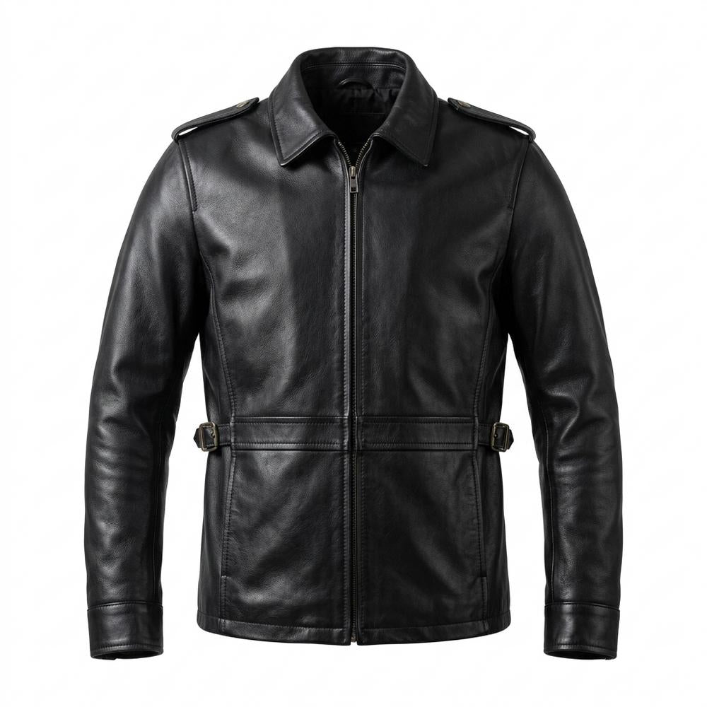 Mens Outlet House - Viral | Tailored Zip-Up Leather Jacket Men