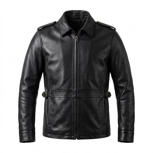 Mens Outlet House - Viral | Tailored Zip-Up Leather Jacket Men
