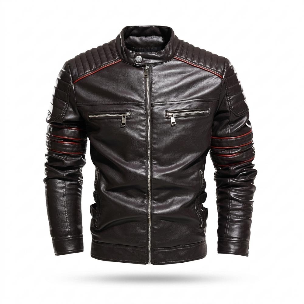 Mens Outlet House - Niran | Quilted Fitted Leather Jacket Men