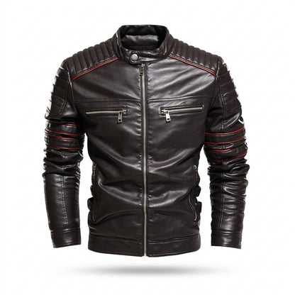 Mens Outlet House - Niran | Quilted Fitted Leather Jacket Men