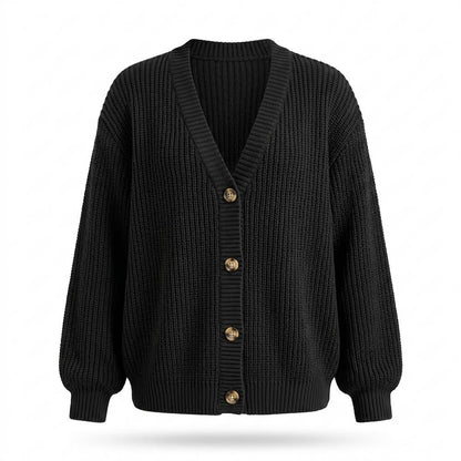 Mens Outlet House - Mowan | Rib-Knit V-Neck Knit Cardigan Women