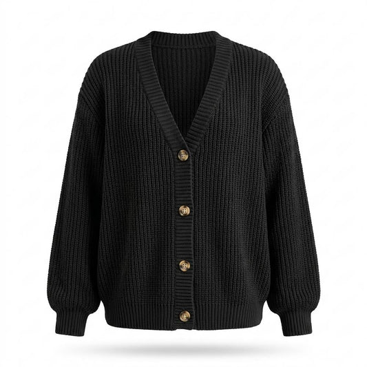 Mens Outlet House - Mowan | Rib-Knit V-Neck Knit Cardigan Women