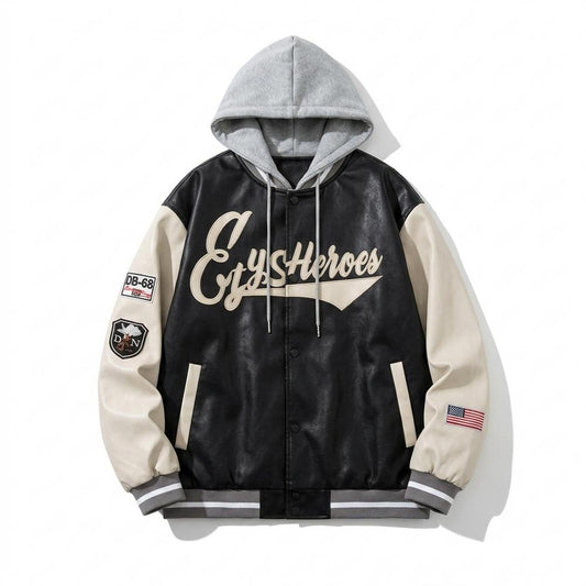 Mens Outlet House - Rorev | Hooded Faux-Leather Jacket Unisex