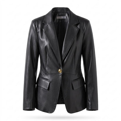 Mens Outlet House - Ravan | Single-Breasted Faux-Leather Blazer Women