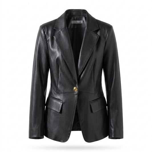Mens Outlet House - Ravan | Single-Breasted Faux-Leather Blazer Women