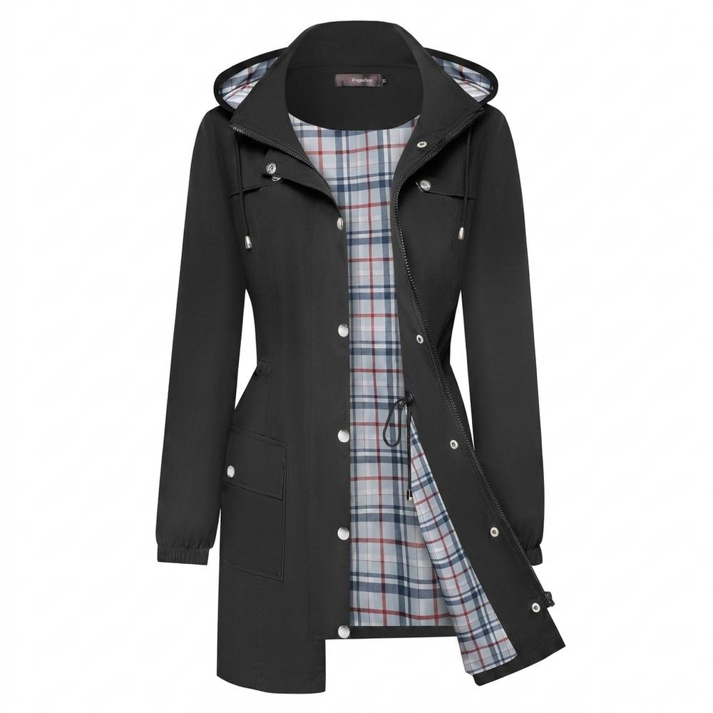 Mens Outlet House - Damuv | Hooded Plaid-Lined Coat Women