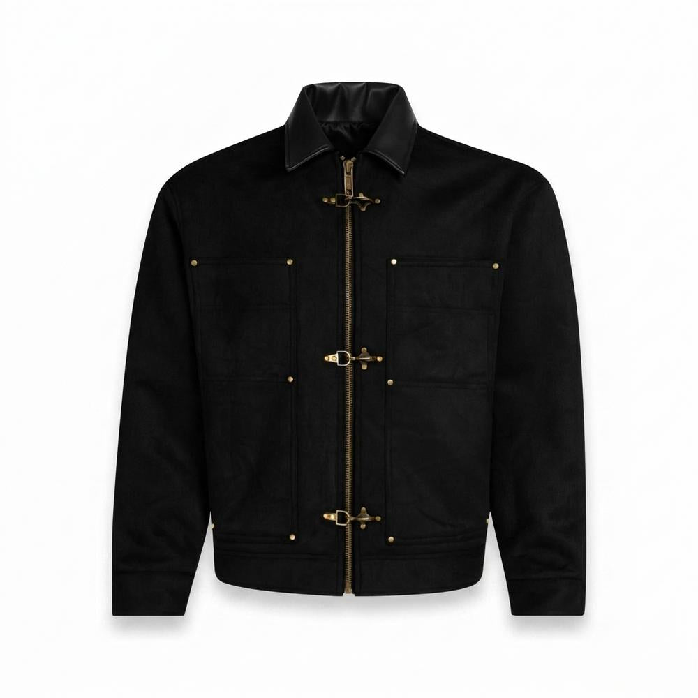 Mens Outlet House - Visil | Clasp-Closure Studded Jacket Men