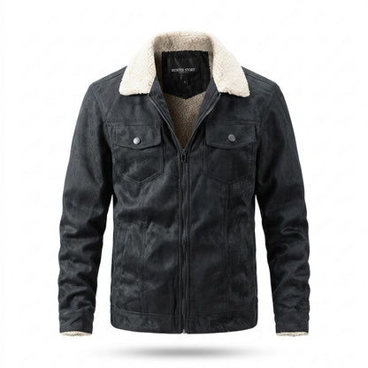 Mens Outlet House - Selev | Sherpa-Lined Faux-Suede Jacket Men