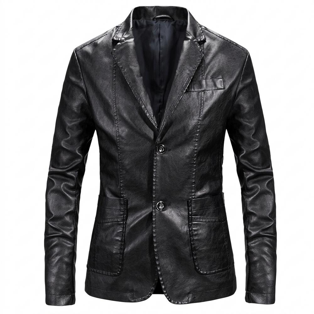Mens Outlet House - Lysen | Faux Leather Slim Fit Leather Jacket Men