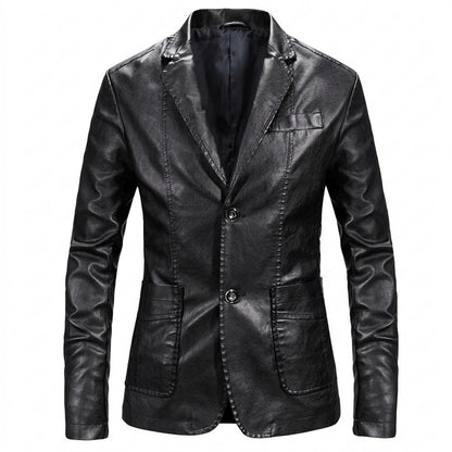 Mens Outlet House - Lysen | Faux Leather Slim Fit Leather Jacket Men