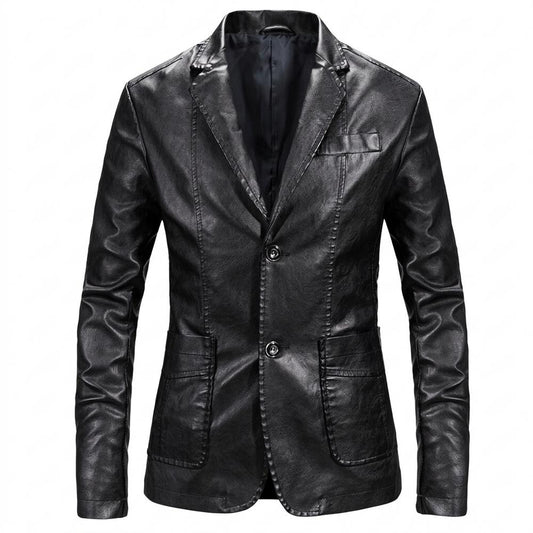 Mens Outlet House - Lysen | Faux Leather Slim Fit Leather Jacket Men