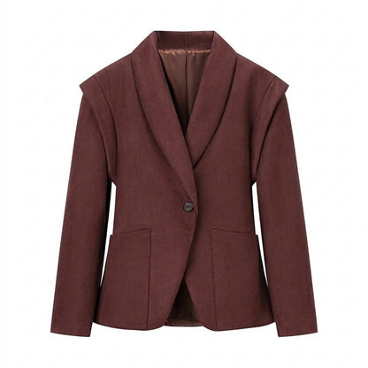 Mens Outlet House - Keven | Suede Shawl Collar Blazer Women
