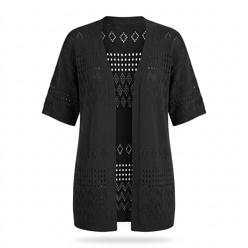 Mens Outlet House - Visol | Open-Knit Short-Sleeved Knit Cardigan Women