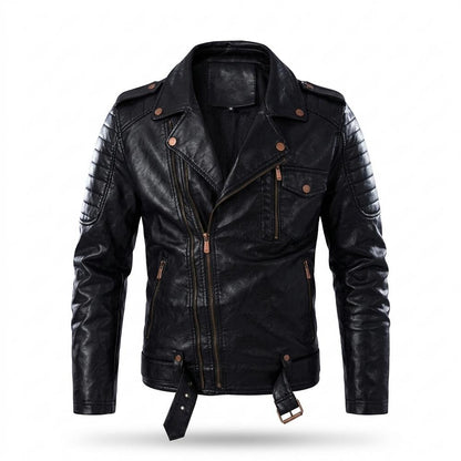 Mens Outlet House - Mimin | Asymmetrical Quilted Leather Jacket Men