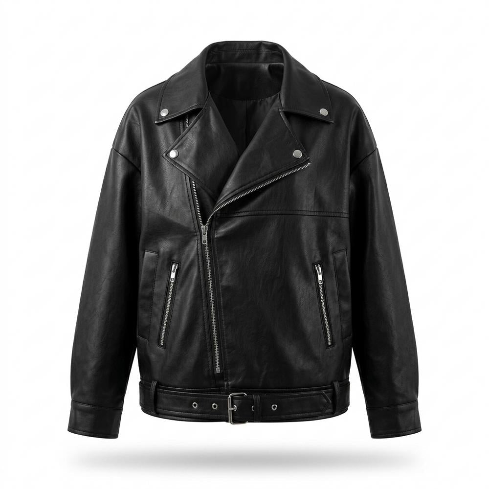 Mens Outlet House - Elvin | Asymmetrical Belted Leather Jacket Women