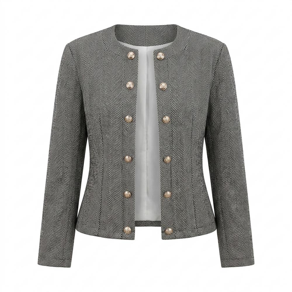 Mens Outlet House - Rirev | Herringbone Double-Breasted Jacket Women
