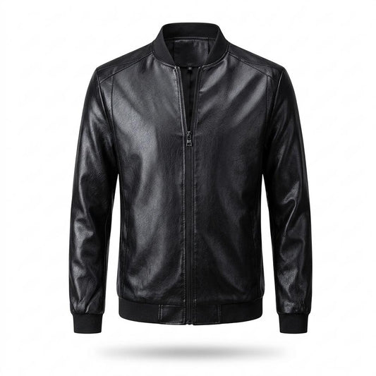 Mens Outlet House - Cavan | Zip-Up Stand-Collar Leather Jacket Men