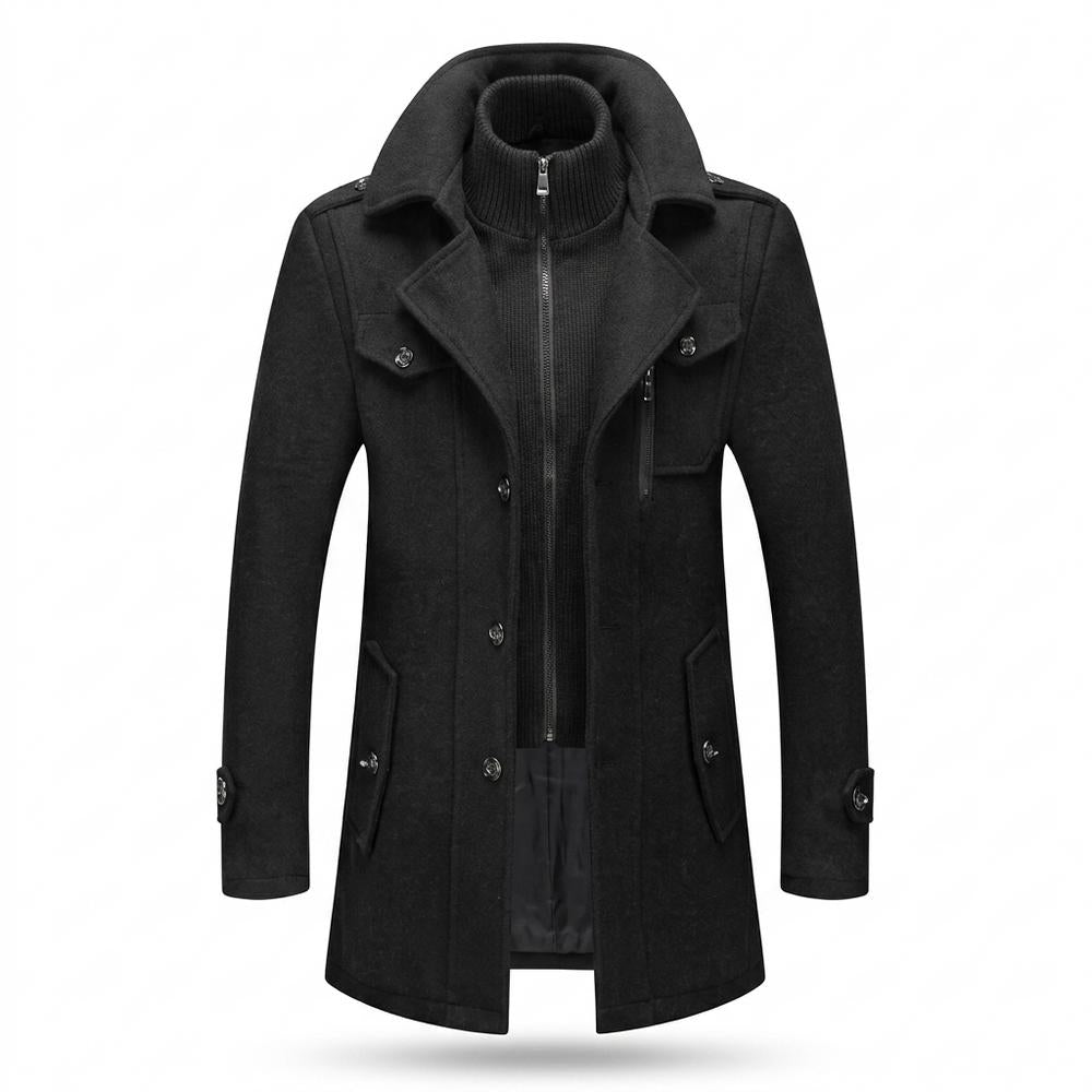 Mens Outlet House - Vawat | Double-Layered Single-Breasted Coat Men