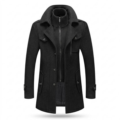 Mens Outlet House - Vawat | Double-Layered Single-Breasted Coat Men
