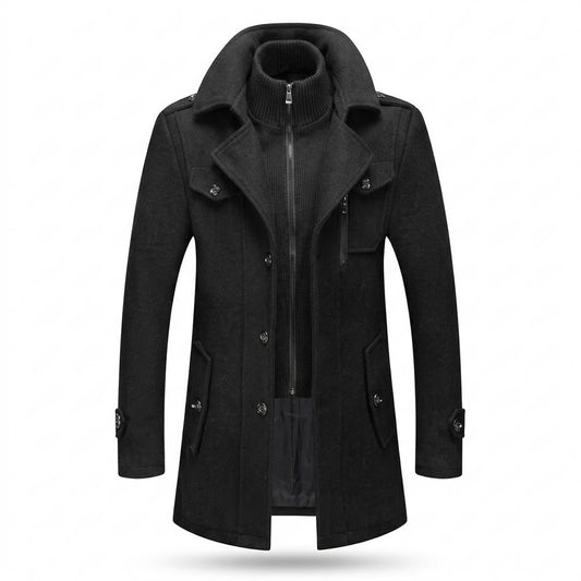 Mens Outlet House - Vawat | Double-Layered Single-Breasted Coat Men