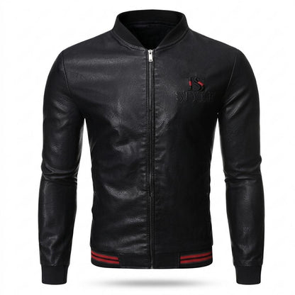 Mens Outlet House - Sarel | Zip-Up Fitted Leather Jacket Men
