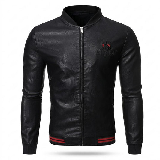 Mens Outlet House - Sarel | Zip-Up Fitted Leather Jacket Men
