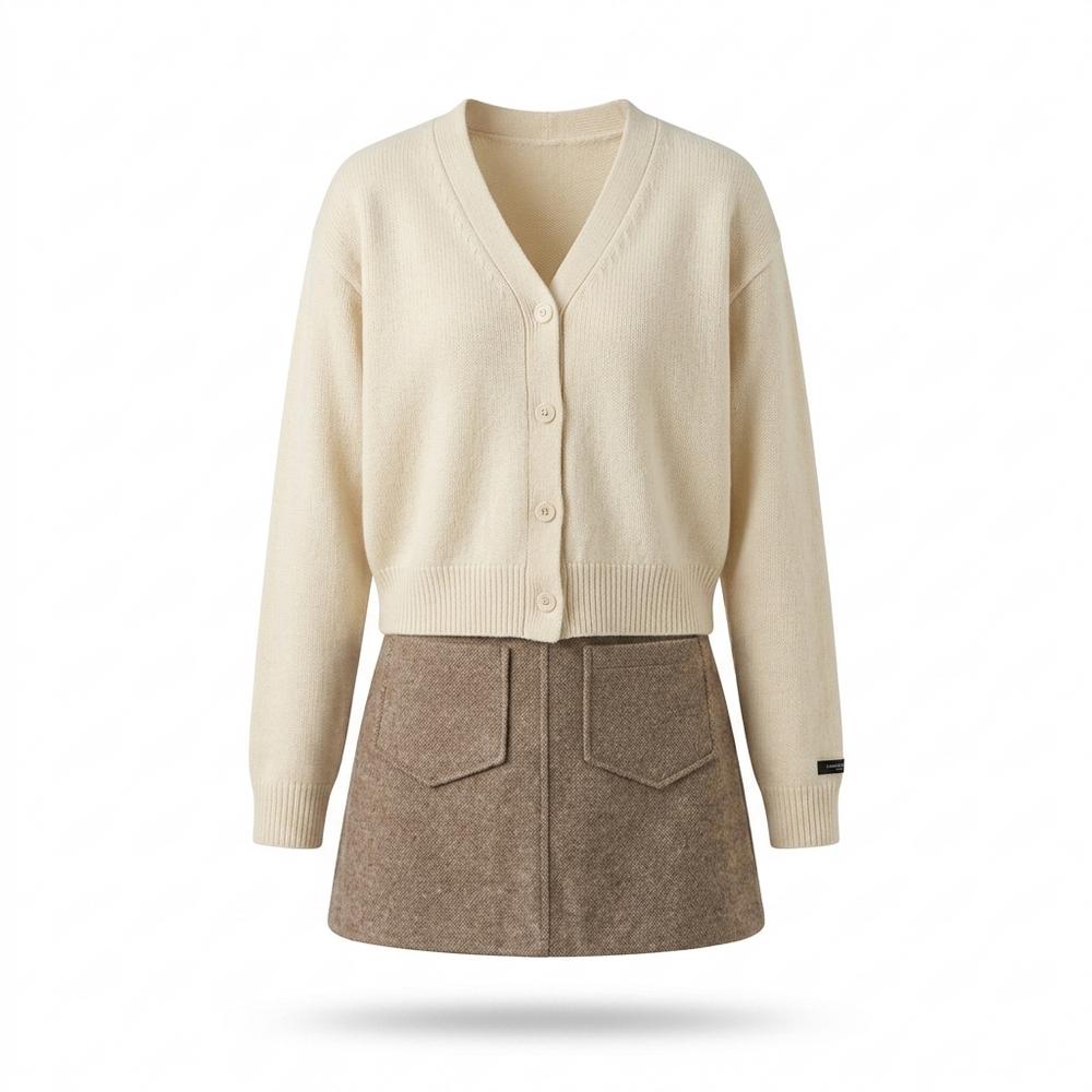 Mens Outlet House - Mizan | Button-Front V-Neck Knit Cardigan Women