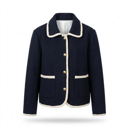 Mens Outlet House - Sasil | Contrast-Trimmed Button-Up Jacket Women